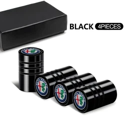 Aluminum Alloy Car Tire Valve Caps - Premium Wheel Air Stem Covers (A - 4Pcs Black)