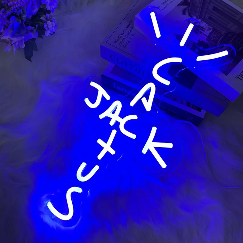 Panneau Néon LED Acrylique Jack Cactus - Décoration Murale Avec Chaîne De Suspension - Alimentation 5V USB, Luminosité Réglable - 9