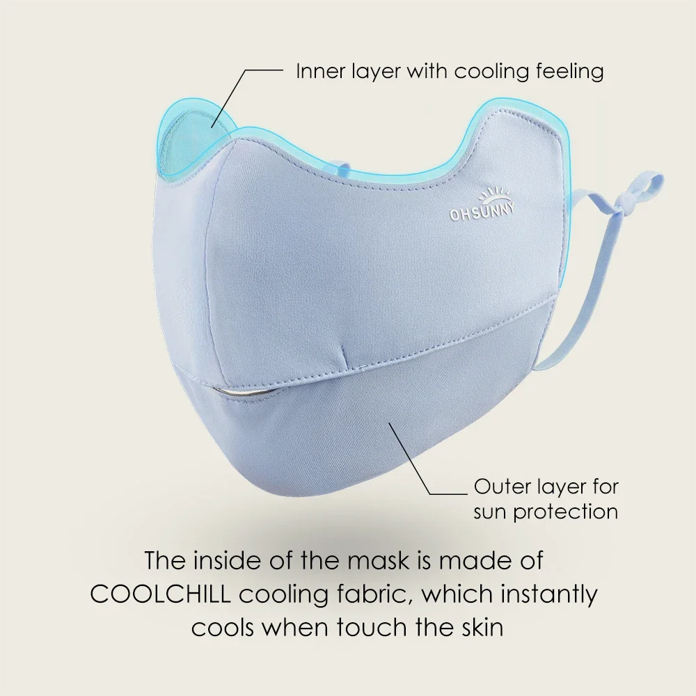 OhSunny Women UV Protection Mask UPF1000+ Sunshade Face Summer Breathable Washable Canthus Protection for Outdoors Cycling