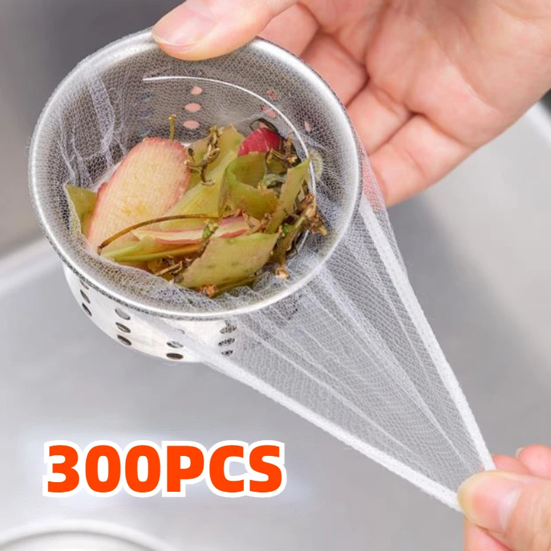 

300Pcs Disposable Kitchen Sink Filter Sewer Drain Anti-blocking Garbage Bag Pool Leak Mesh Bag Mesh Strainer Sink Garbage Net