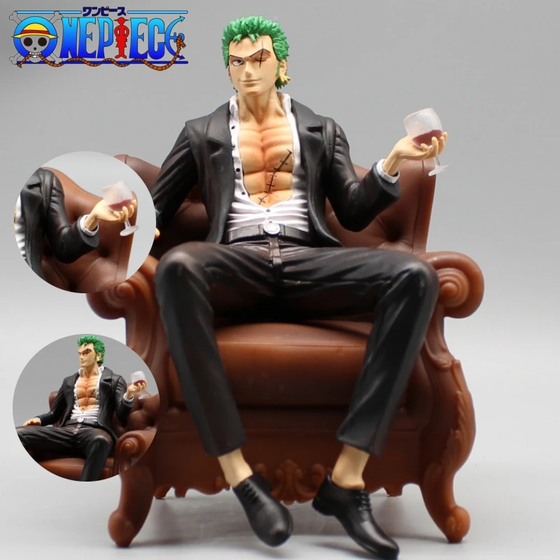 

One Piece Anime Figure Roronoa Zoro 14cm Statue Pvc Gk Statue Figurine Model Doll Ornament Collection Room Decora Desk Gift Toys