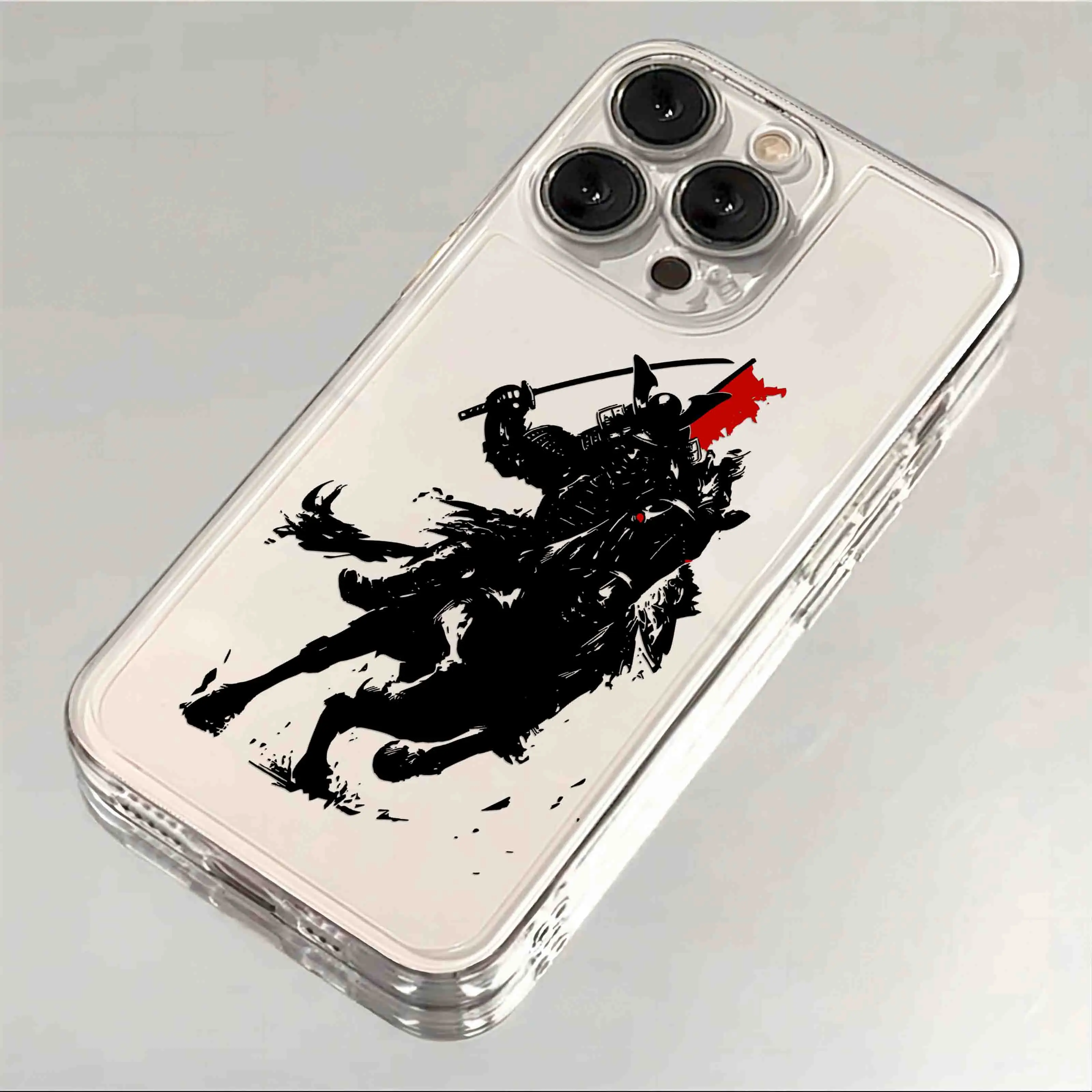 Japan Ghost Face Samurai Transparent Phone Case