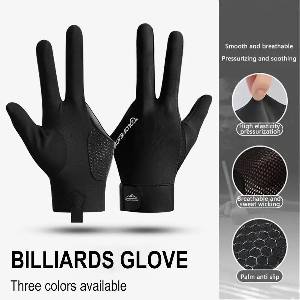 Billiard gloves billiard training accessory Professional three finger left hand snooker billiard glove slip resistant elasticity training accessory