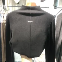 Slim Fit Long Sleeve Base Layer Shirt Half High Collar T-Shirt Women's Fashionable Korean Style Autumn Winter Thermal Top