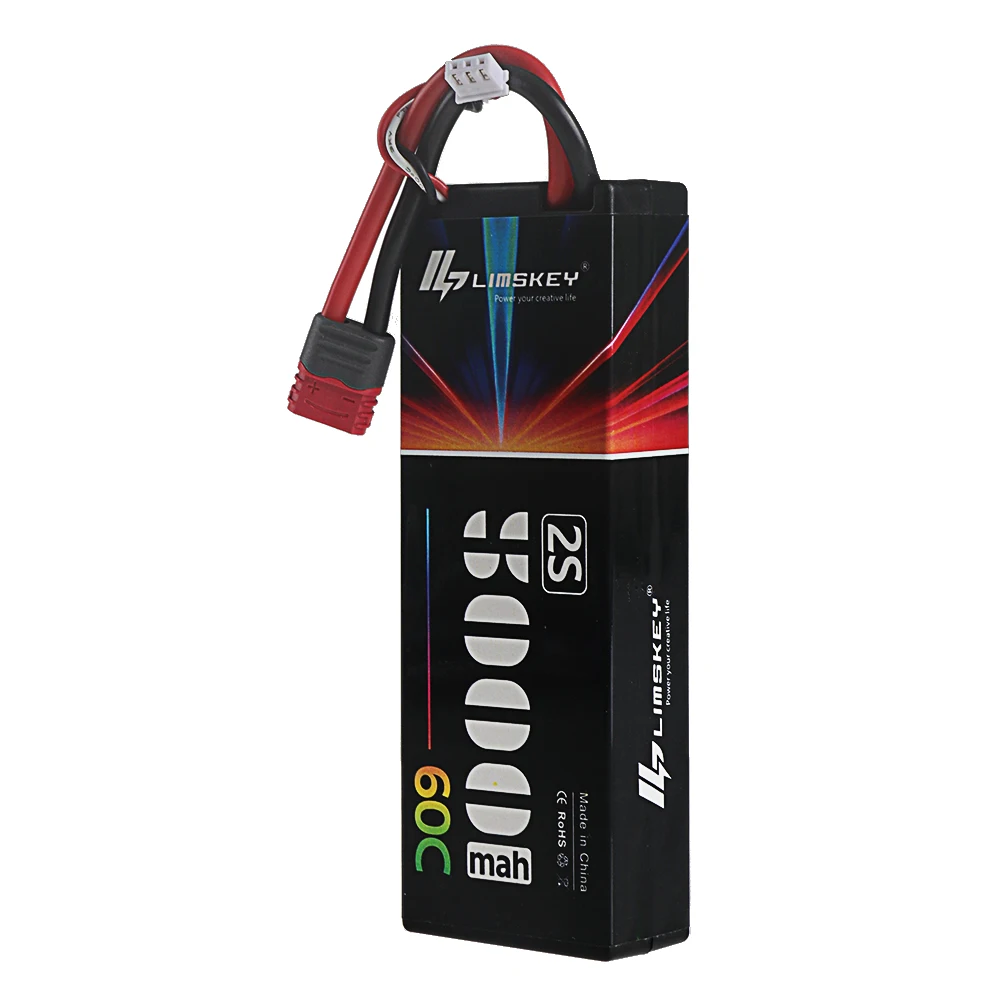 Batterie Lipo 2S 7.4V 5000mAh 60C XT60/T pour Voiture RC Drone