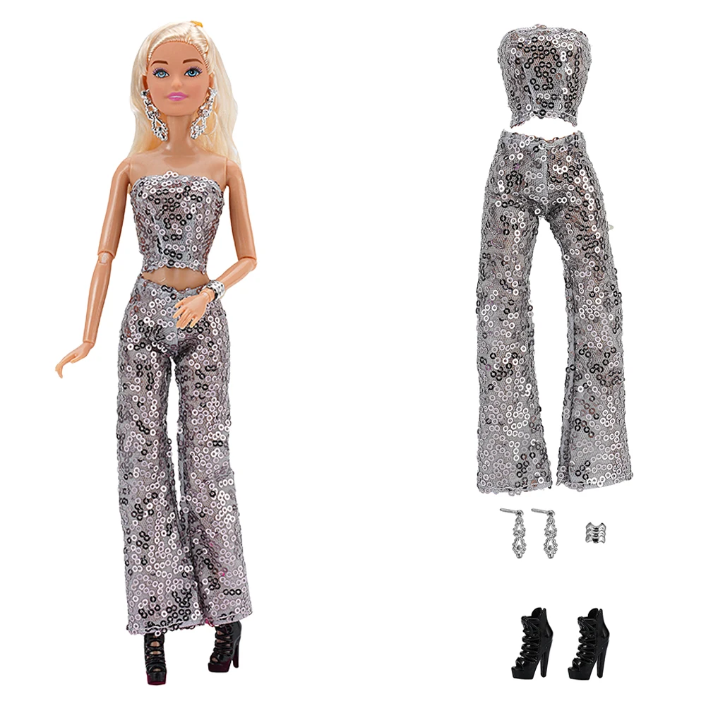 NK New 11.5" Doll Sequin Clothes For Barbie Doll Outfits For 30 CM Casual Wears Suit for 1/6 BJD Dolls Accessory JJ
