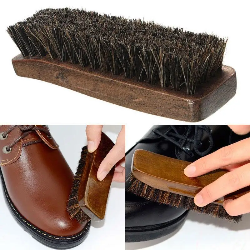 Cleaning Brush Kit Soft Horse Hair Shoe Brush Cleaner Accessory for Leather Shoe Polishes Maintenance Cleaning Brush Kit Soft Horse Hair Shoe Brush Cleaner Accessory for Leather Shoe Polishes Maintenance