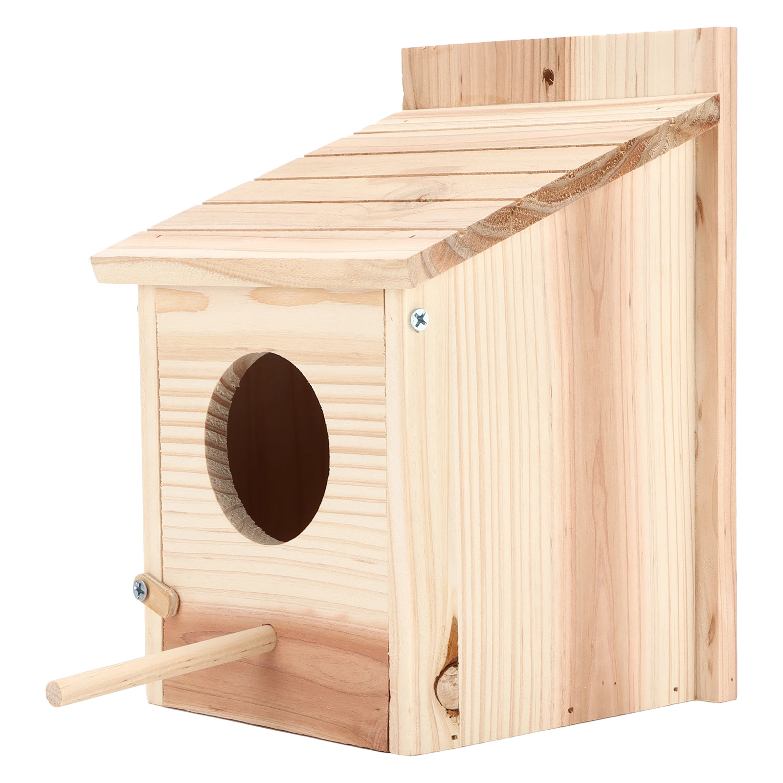 Outdoor Wooden Birdhouse Natural and Safe DIY Birdhouse Breeding Box Standing Rod bird house
