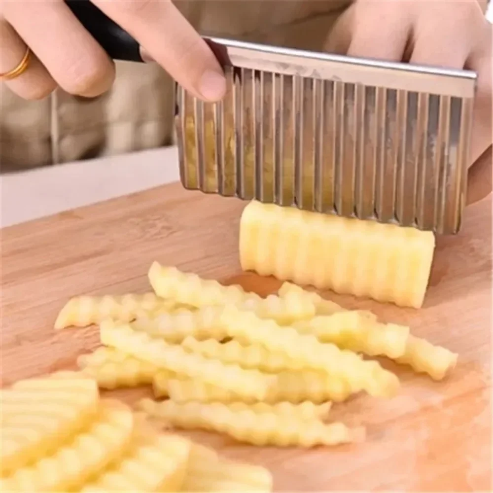 Potato French Fry Tool Kitchen Accessorie Stainless Steel Wave Serrated Multifunctional Chopper Carrot Slicer Vegetable supplies