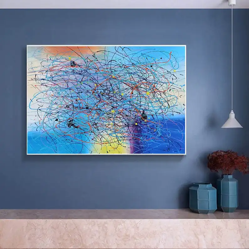 Arte Della Parete Extra Large, Arte Della Parete Grande, Pittura A Olio Grande, Arte Su Tela Grande, Arte Su Tela Oversize, Olio Astratto Jackson Poll