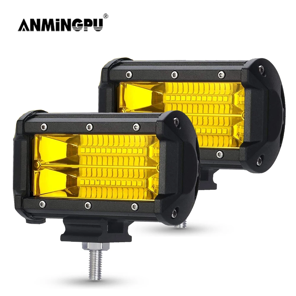 AUXMOTEC - Barra De Luz LED Verde, 2 Unidades De 18 W, Luz Antiniebla De Conducción De Puntos, Luz De Trabajo Todoterreno, Impermeable, Compatible Para Barco, Cuatrimoto, SUV, Camioneta, Pesca, Caza
