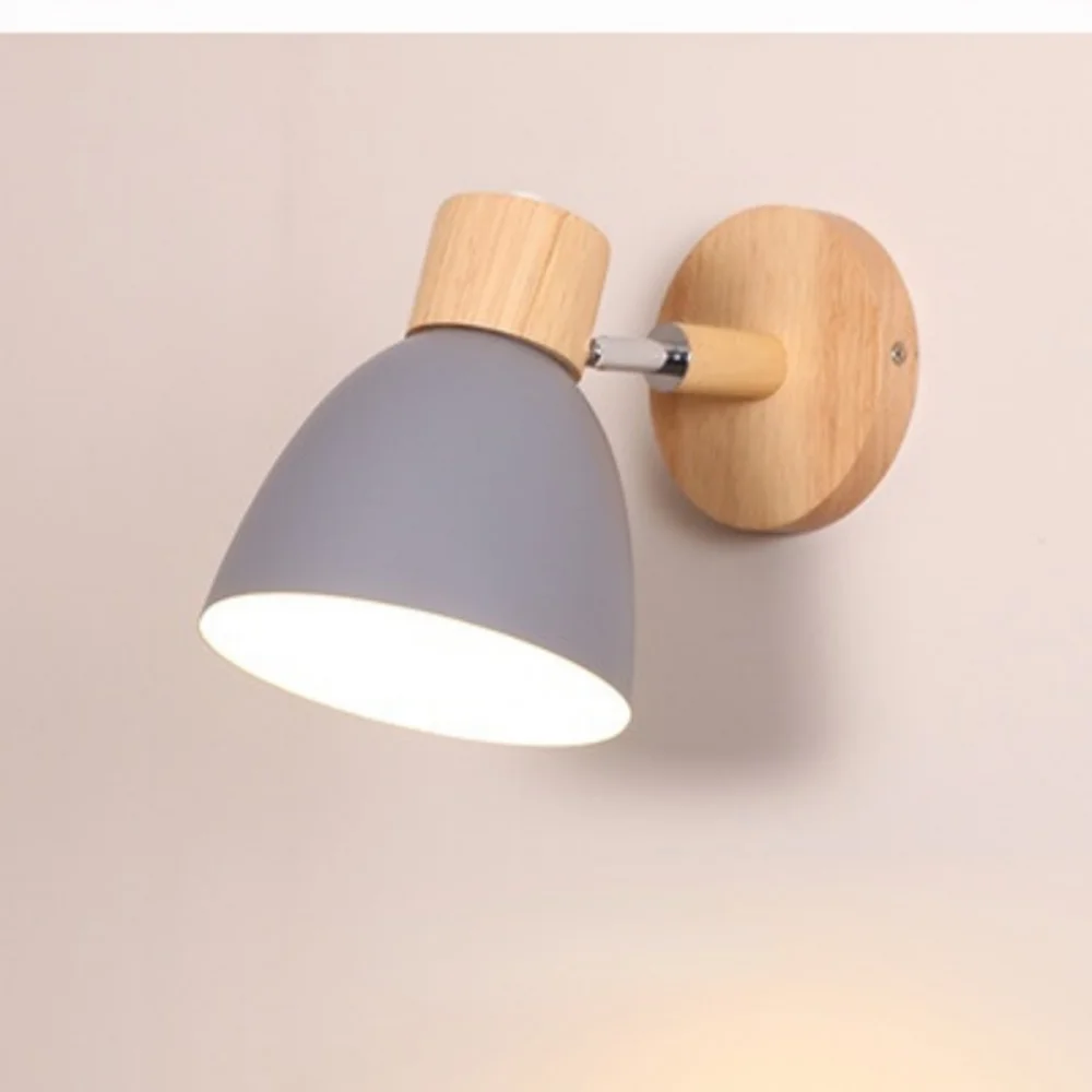 LED Wall Lamp Wall Light Macaroon 6 Color Steering Head E27 85-285V Nordic Wall Lights Bedside Wall Sconce Modern Light for Bedroom Nordic