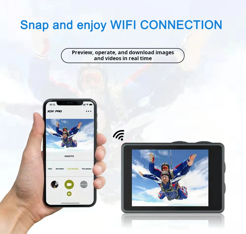 5K WIFI 액션 카메라 손떨림 방지 듀얼 스크린 방수 170° 광각 야외 스포츠 카메라(리모컨 포함)