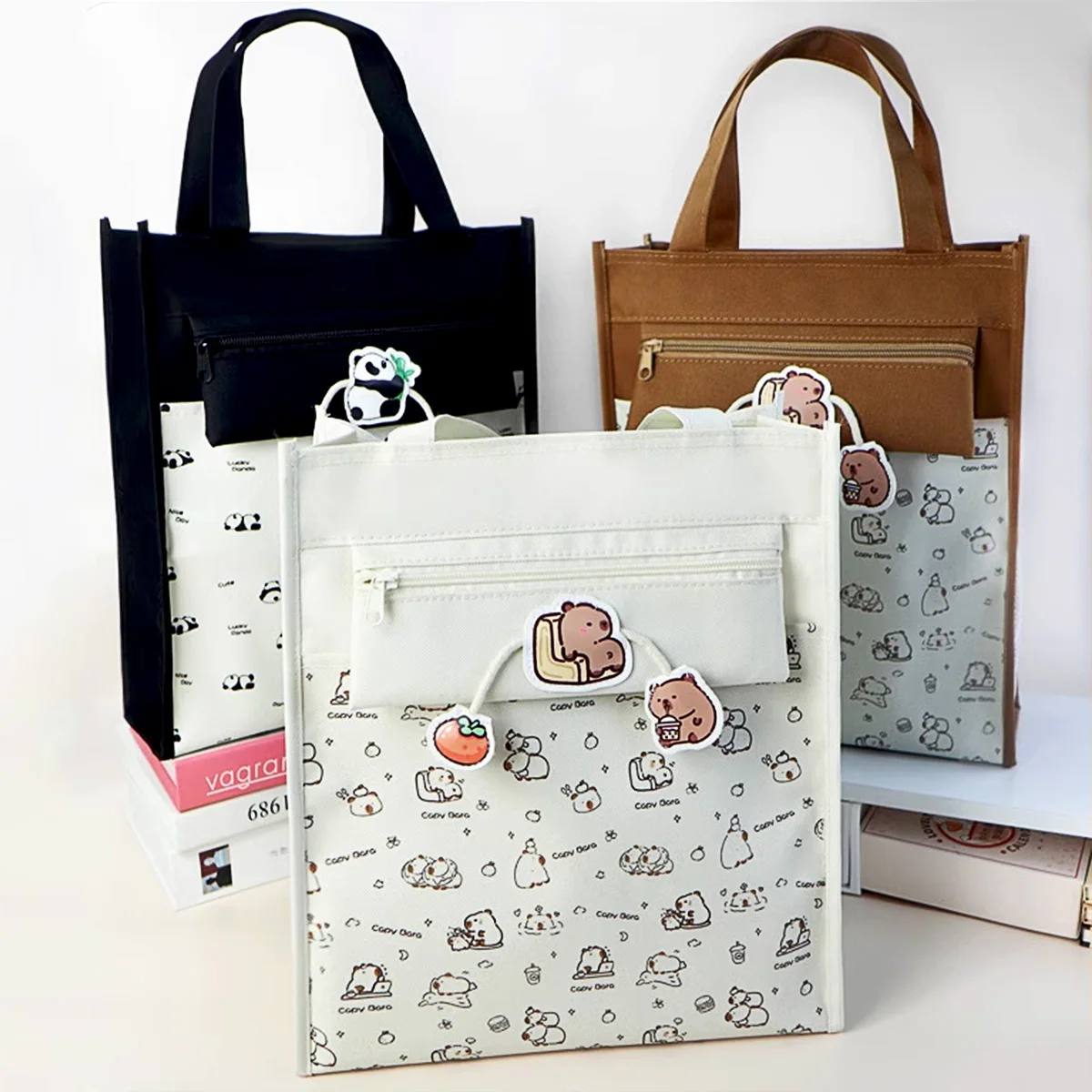 Große Kapazität Einkaufstasche Tragbare Datei Handtasche Student Multifunktionale Tasche Bücher Beutel Test Papier Schreibwaren Tutorial Lagerung Tasche – Detail 1
