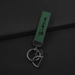 High - Quality Leather Car Logo Keychain Gift and Keyring Holder Accessories (1pc - green)