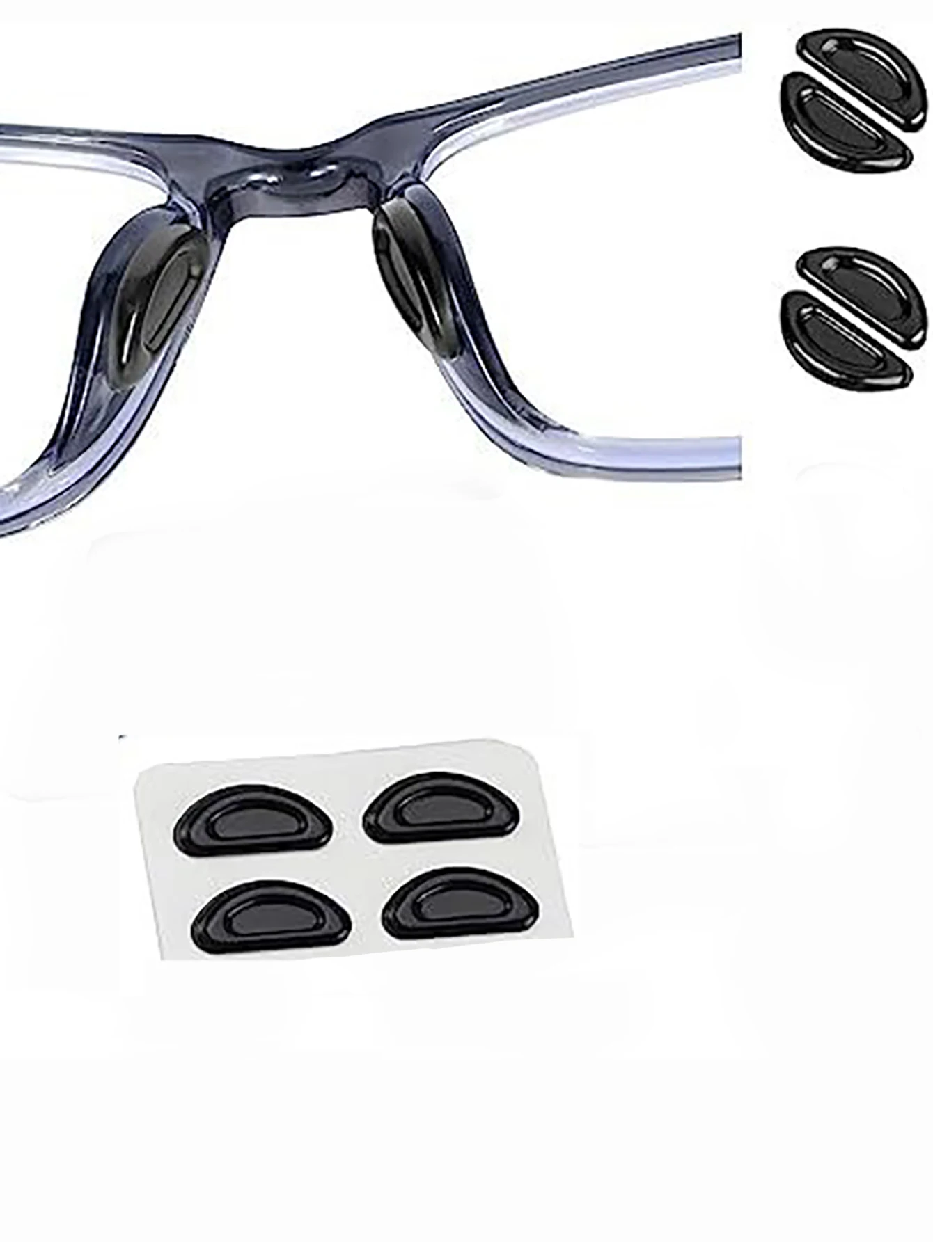 5pairs Eyeglasses Anti Slip Nose Pads Soft Silicone Adhesive Glasses Nose Pads for Plastic Frame Glasses Sunglasses(Black/White) 6