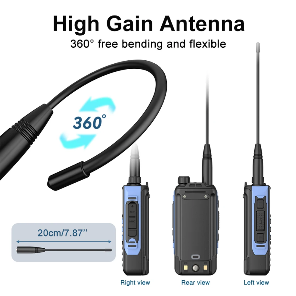 2Pack New Upgrades Baofeng UV16M V2 Waterproof Walkie Talkie 15W AM FM 2-Way Radio Full Band LCD Frequency Copy Noise Reduce 5