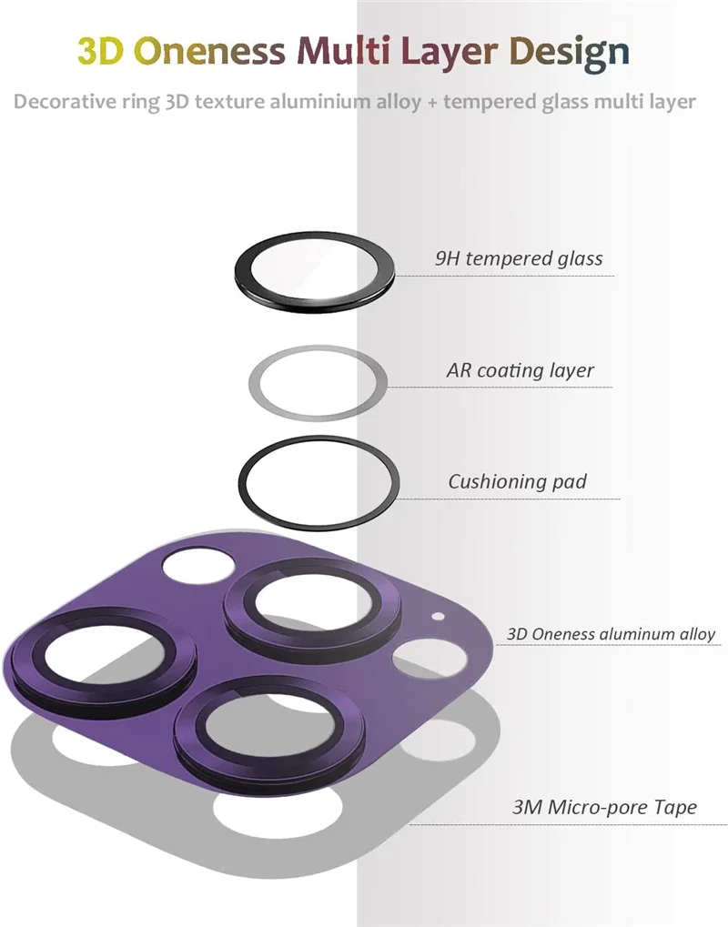 Premium Metal Camera Lens Glass Protector - High-Quality Glass Lens Cover Accessories