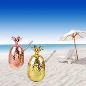 400-500ml Pineapple Cups Tumbler Plastic Cocktail Drinking Winebowl Mugs Uice Beer Pineapple Cups Bar Tools