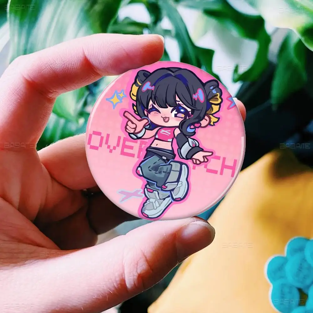 Overwatch Slogan Round Button Pins – Creative Brooches for Backpacks & Clothes, Fashion Cartoon Jewelry Gifts