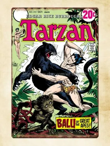 Тарзан из обезьяных комиксов Balu the Greate Apes металлический жестяной знак металлическая мужская пещера