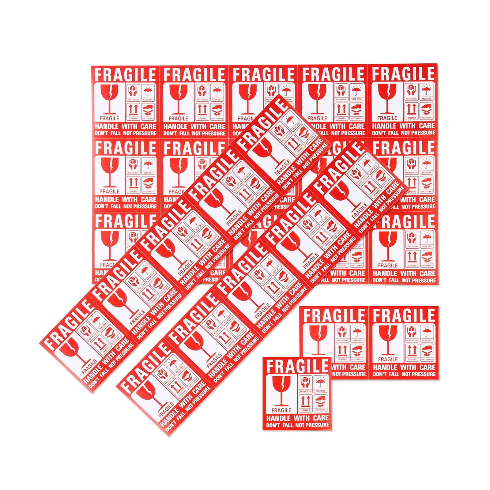 50pcs Fragile Warning Label Stickers Logistics Accessories Hazard Goods Handle With Care Warning Labels Express Label Adhesive