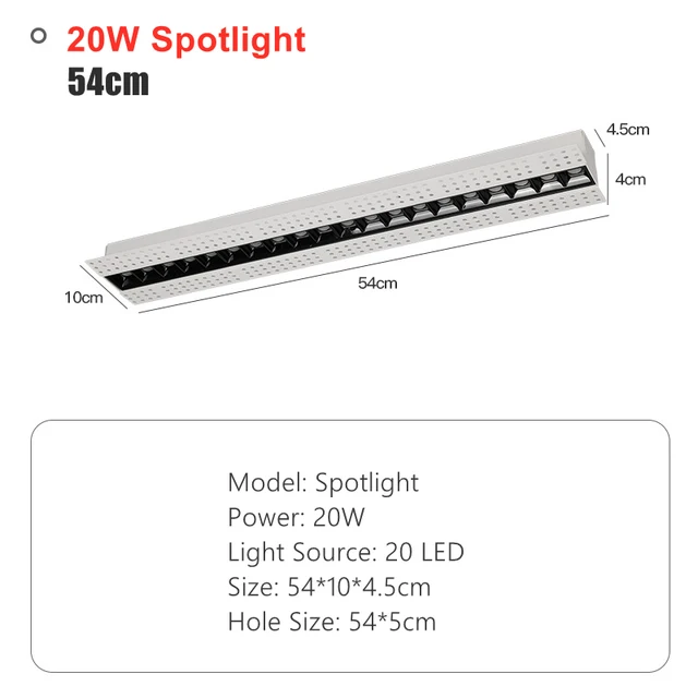 small led spotlights Dimmable Recessed Linear LED Ceiling Lights Modern Minimalist Framless Magnetic LED Strip Spotlight 5W/10W/20W Ceiling Lamps ceiling spotlight bar LED Spotlights