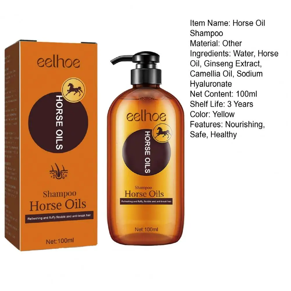 Description Picture 3 of itemHorse Oil Shampoo for Hair Loss 100ml Horse Oil Nourishing Shampoo Safe Healthy Hair Loss Solution Unisex Moisturizing Hair Care