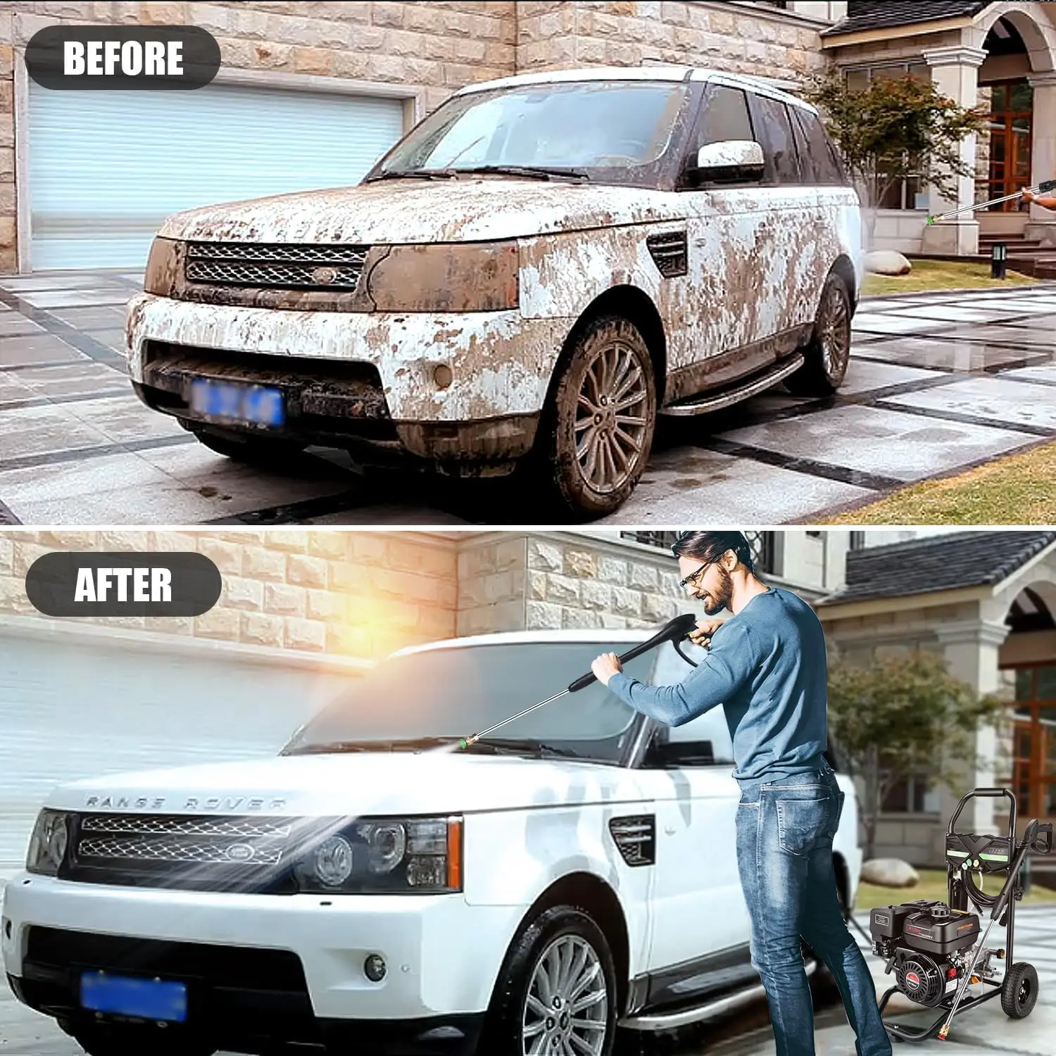 4000PSI Pressure Washer 2.8GPM Gas Power Washer 212CC Gas Powered Washing Machine Commercial High Pressure