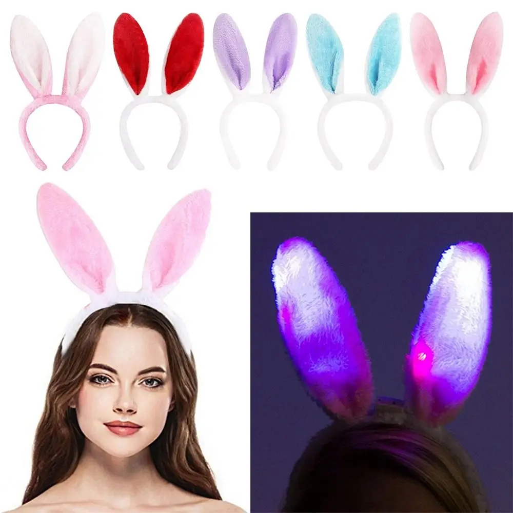 

Anime Cosplay Women Girls Easter Bunny Ear Hairband luminescence Adult Children Rabbit Ear Headband