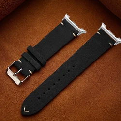 Premium Suede Leather Wristband Bracelet - Watch 8 40mm44mm46mm (Black)