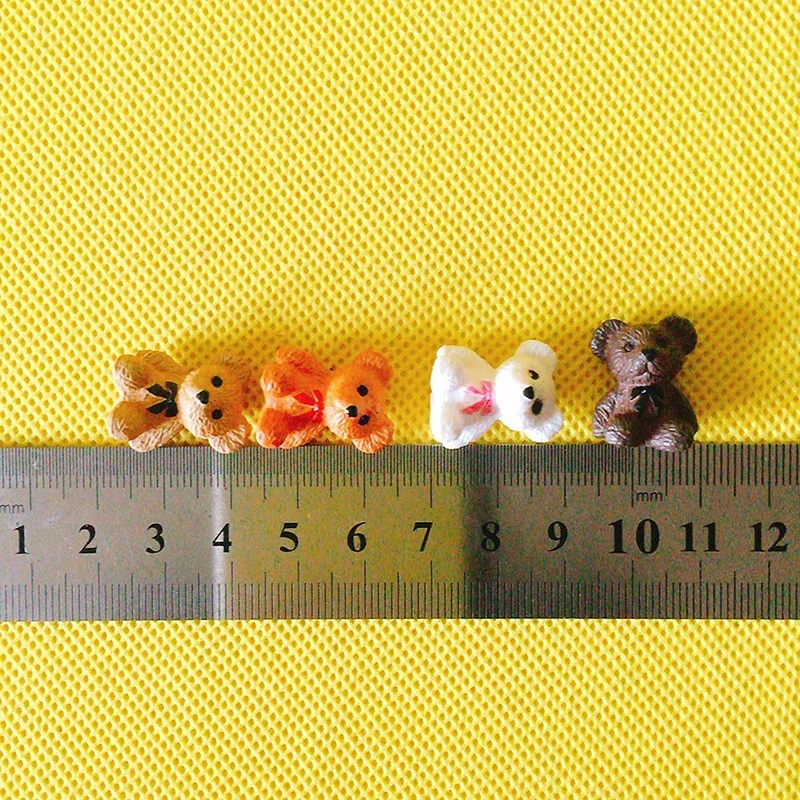 Teddy bear miniatures lovely animals fairy garden gnome moss terrarium decor crafts bonsai home decor figurine cake topper 10Pcs miniature duck figurines miniature ornament bear figure toy ornament crafts miniature figurines resin crafts glass fruit pendants miniature tree ornament wooden bear figurines