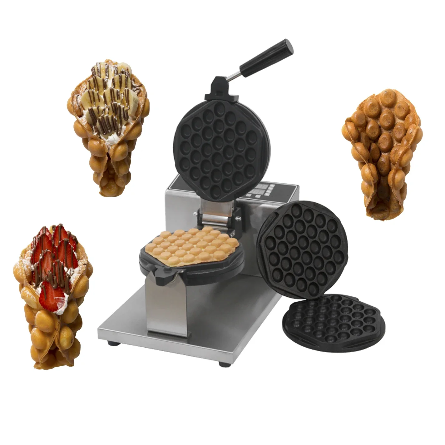 Snack Machines Commercial Digital Bubble Waffle Maker Con Macchina Per Fare Le Cialde In Padella Intercambiabile Egg Waffle Maker