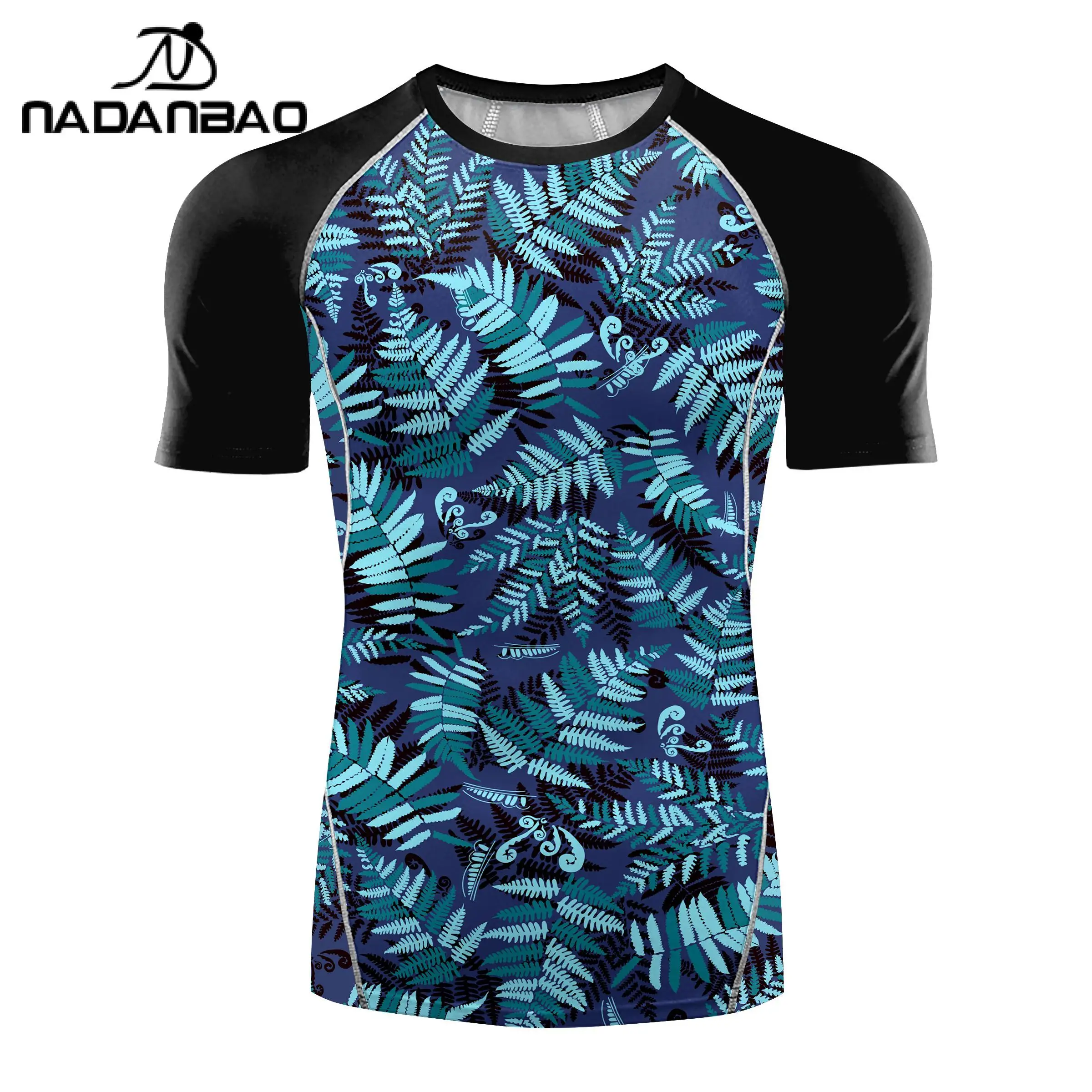Nadanbao Men Outdoor Fashion Bodysuit Swimsuits Party Swimwear Fitness T-Shirt Beach Gym Top Surfing Quick Drying Clothing