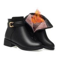 Anti-slip Soft bottom Keep WarmWomen Leather Pu Ankle Waterproof Rubber Walking Shoes Girls Fashion Ladies Winter Short Boots - Image 6