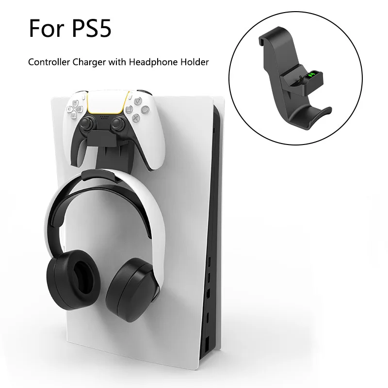 Dual Controller Charging Station with Headphone Storage Holder