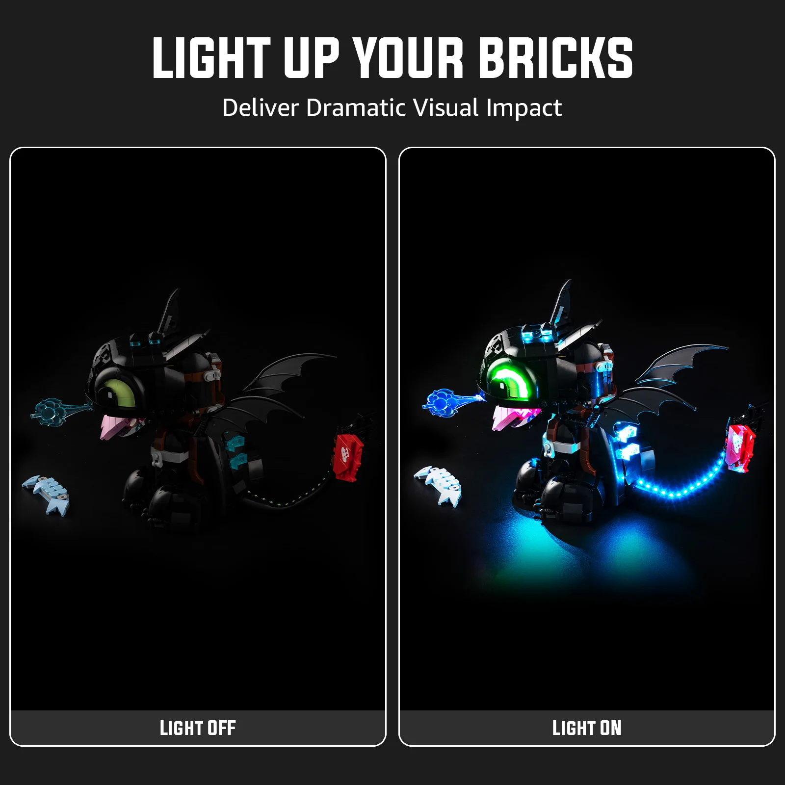 LED Light Set for Toothless Building Blocks - DIY Lamp Kit