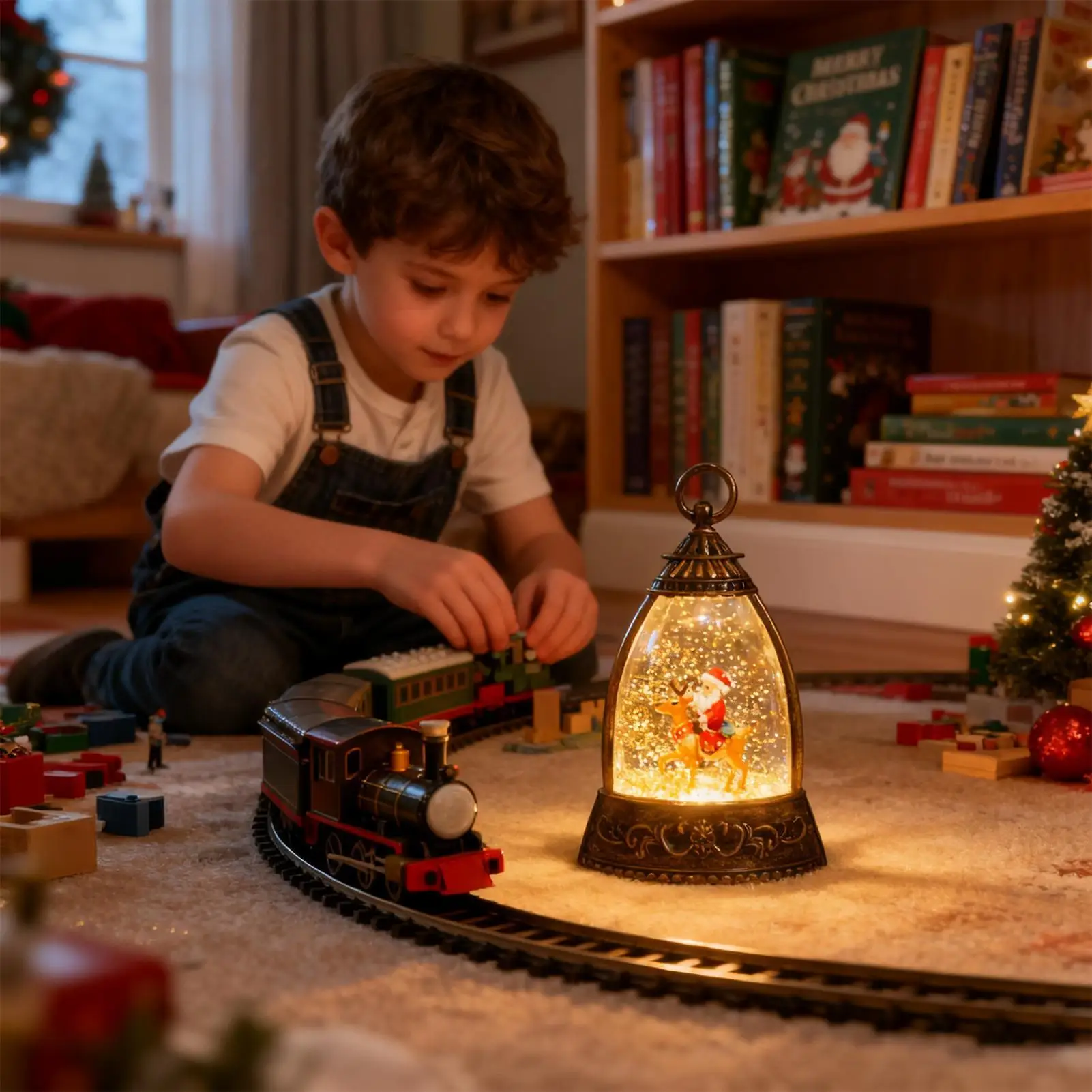 Christmas Snow Globes Battery Operated Music Night Light Light Up Snow Globe For Thanksgiving Holiday Birthday Party Offices