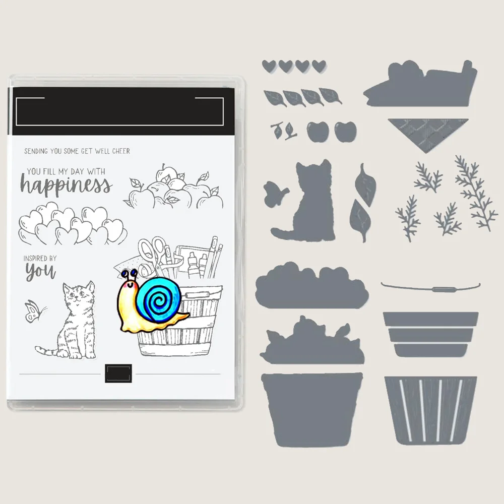 July to December 2022 Stampin Pattern Clear Stamps and Metal Cutting Dies Set For DIY Craft Making Card Scrapbooking Stamps Up