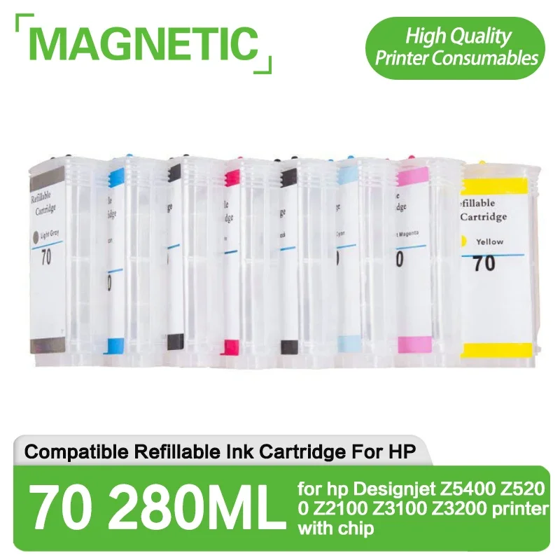 280ml1setrefillableInkcartridgereplacementforHP70hp70forhp