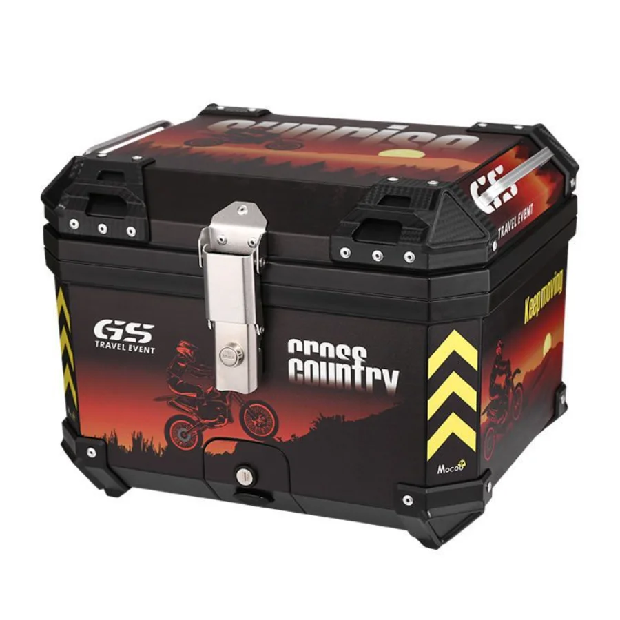 

45L 오토바이 리어백 Motorcycle Accessories Rear Trunk Tail Helmet Luggage Bag Top Case Moto Equipaje Bracket Key Lock Tool Box Toolbox
