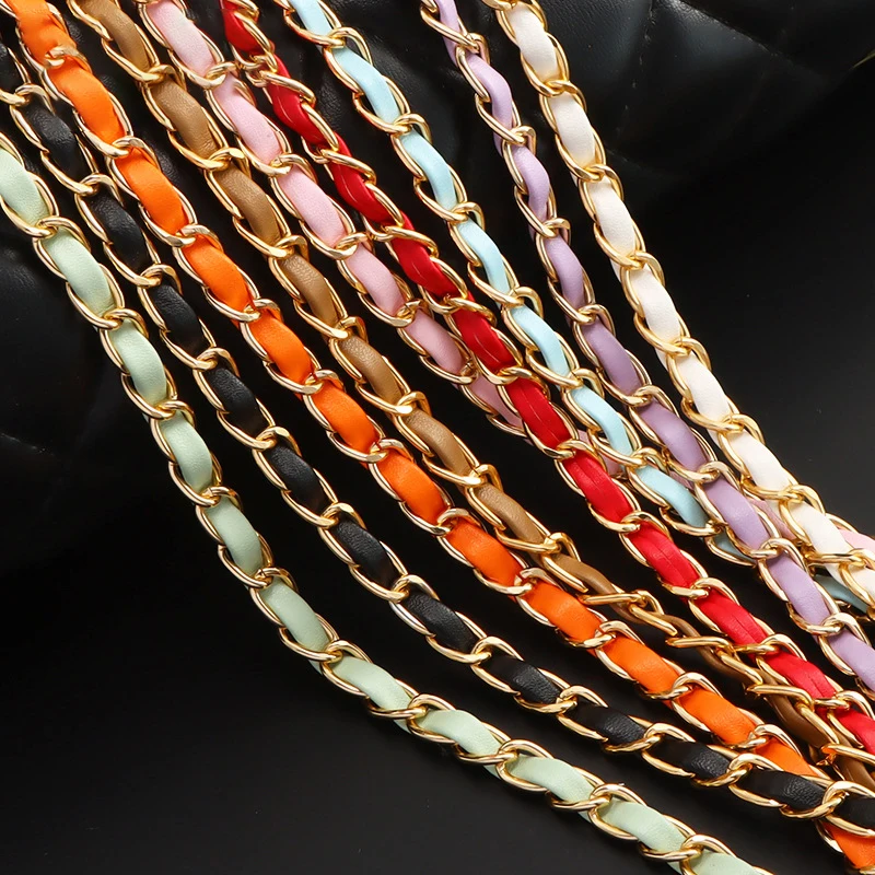 

1PC Handbags Accessories 120cm Long Aluminum Mobile Phone Chain Leather Pearl Bag Strap Crossbody Shoulder Bag Strap Replacement