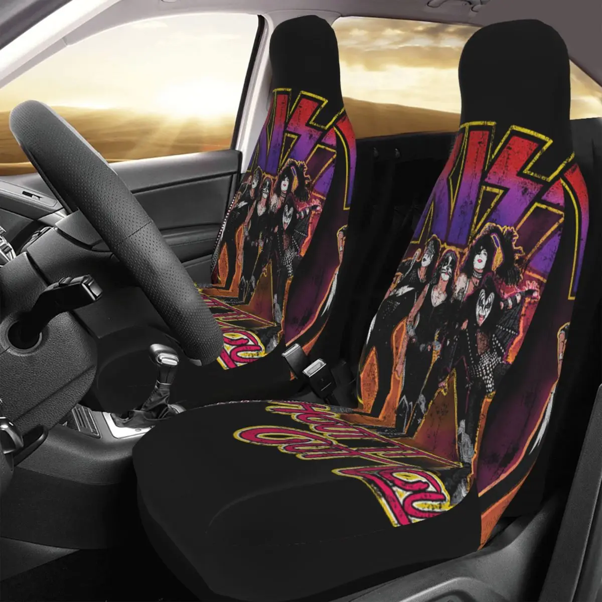 

Kiss Metal Shout It Out Loud Car Seat Cover Custom Printing Universal Front Protector Accessories Cushion Set