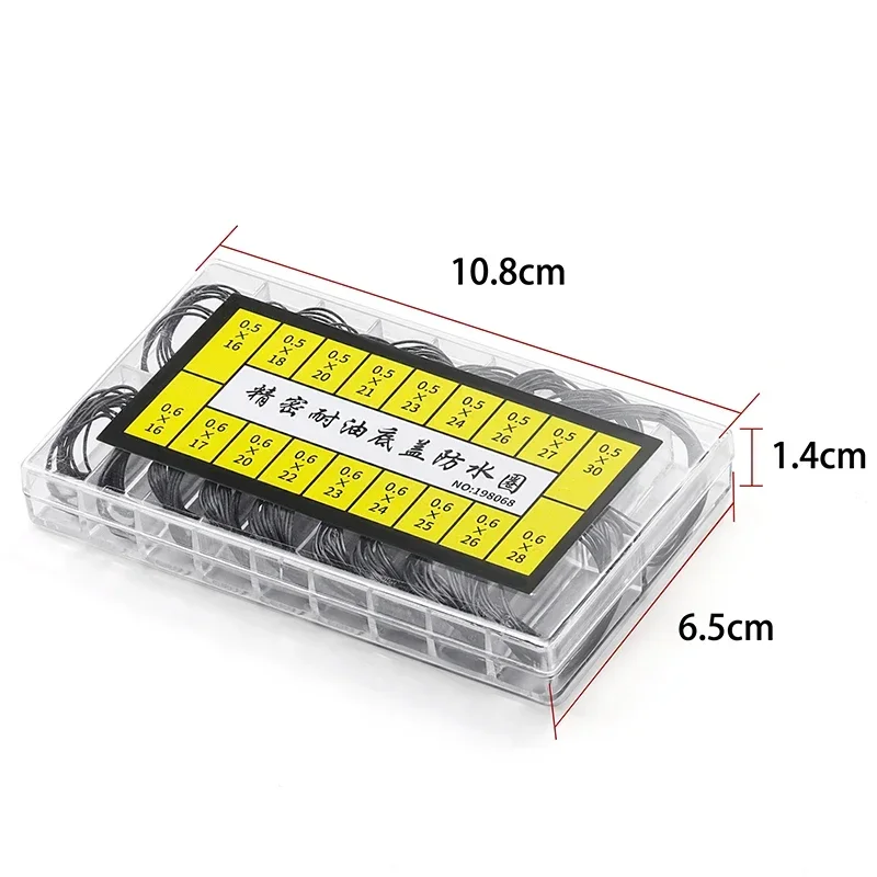 1박스 시계 수리 도구 O-링 씰 고무 방수 O-링 가스켓 시계 제작자용 두께 0.5mm/0.6mm 시계 뒷면 케이스