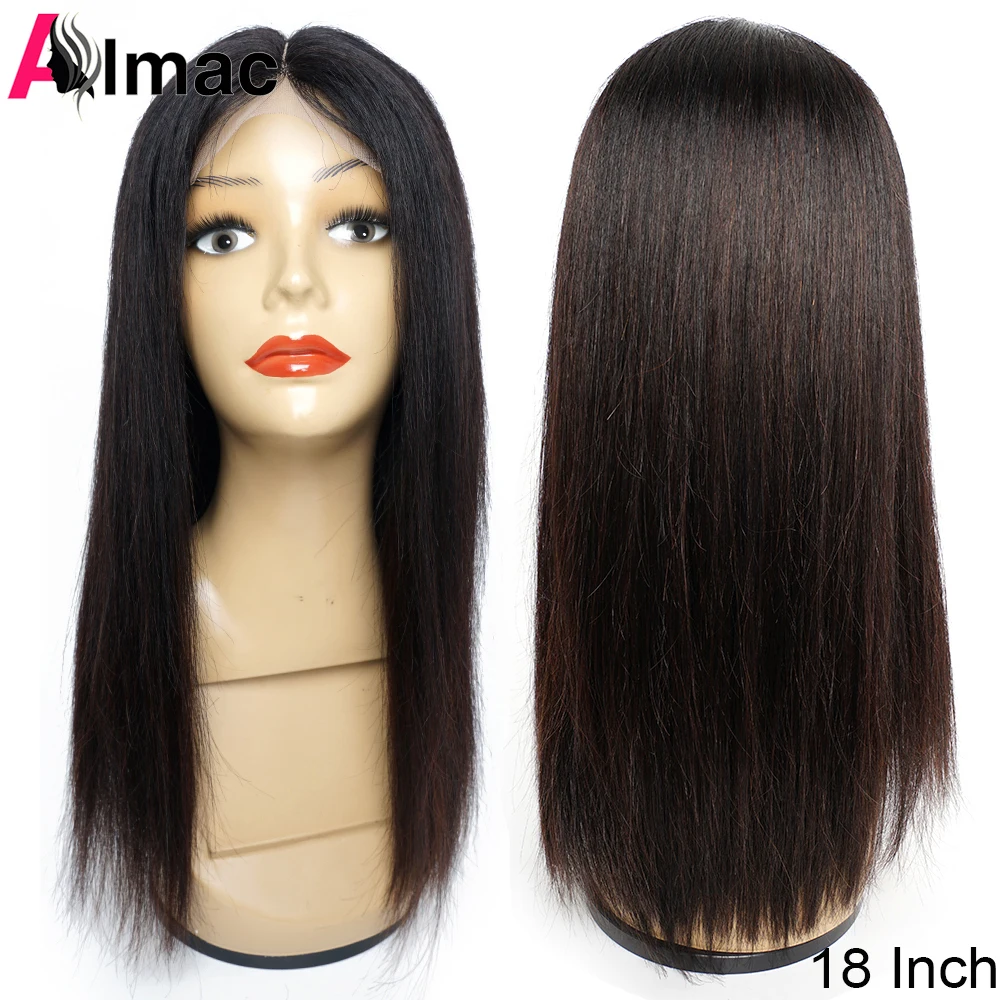 Middle Part 4x1 T Part Lace Closure Wig Straight Human Hair Wigs For Women Pre-Plucked With Baby Hair Peruvian Hair Wigs Remy