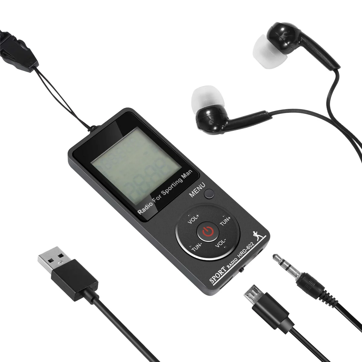 AM FM 휴대용 개인 라디오, 헤드폰 포함 워크맨 라디오, 충전식 배터리 포함, 디지털 디스플레이 스테레오 라디오