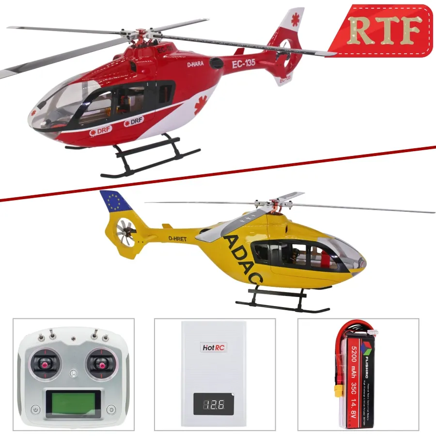 In Stock FLISHRC EC135 Scale Fuselage Four Rotor Blades 6CH Helicopter
