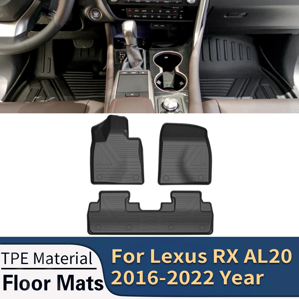 For Lexus RX AL20 2016 2022 5 Seats Auto Car Floor Mats All Weather TPE Foot Mats Odorless Pad
