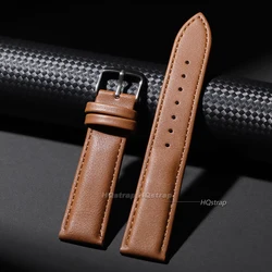 Ultra - Thin Soft PU Leather Retro Watch Strap Bracelet - Multiple Sizes - 20mm (Light brown belt)