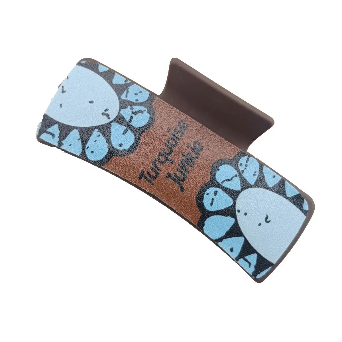 Western Leather Hair Claw Clips Sunflower Floral Square Claw Clips for Hairstyling Southwest Cow Print Cowhide Hair Accessories